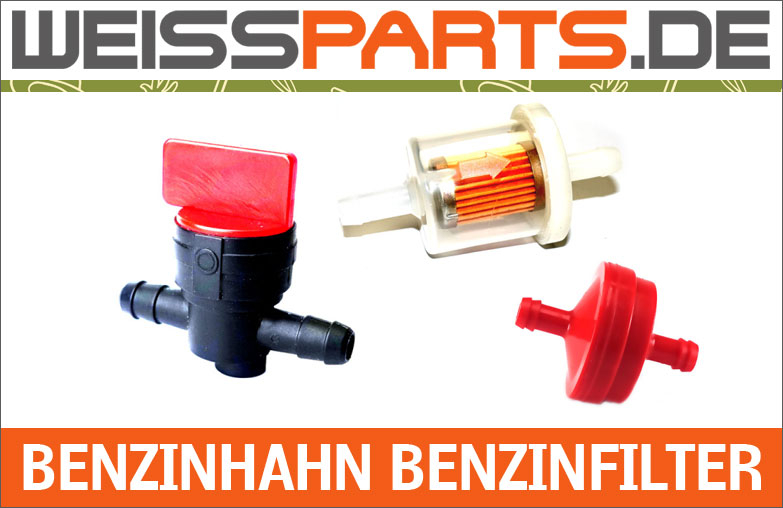 Hochwertige Benzinhähne, Benzinschläuche und Benzinfilter für Rasenmä