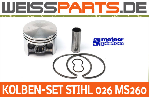 Meteor Kolben-Set für Stihl 026 / MS260 – Hochwertiger Ersatz für maximale Leistung - Meteor Kolben-Set für Stihl 026 / MS260 – Hochwertiger Ersatzkolben für Motorsägen