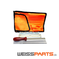 Werkzeug-Set zum Schärfen von Sägeketten 1/4", 3/8"H, 0.325", 3/8" und 0.404", mit praktischer Werkzeugtasche / Rolltasche in Orange