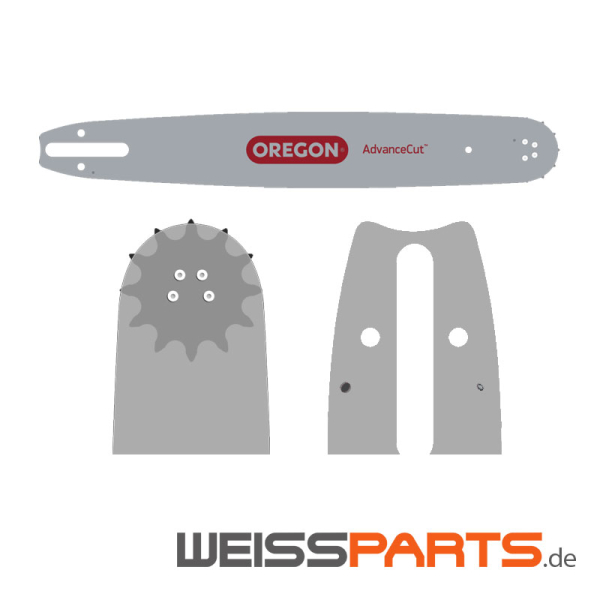 50 cm OREGON Schwert Schiene Führungsschiene Kettenschiene für Sägekette 3/8" 1,6 mm 72 TG passend für Motorsäge STIHL; Montage gemäß Explosionszeichnung und Handbuch; STIHL Motorsägen Ersatzteile von WEISSPARTS