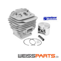 Kolben Set für Motorsäge STIHL 036 inkl. Kolbenringe, Kolbenbolzen von METEOR CC1458 ersetzt Stihl 1125 020 1215 11250201215 1125-020-1215; Montage, einbauen, ausbauen des Kolben gemäß Explosionszeichnung und Handbuch; vor Wechsel Kolben, Kolbenringe und Zylinder auf Beschädigung prüfen; STIHL 036 Kolben und weitere Ersatzteile von WEISSPARTS